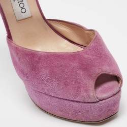 Jimmy Choo Purple Suede Ankle Strap Sandals Size 39.5