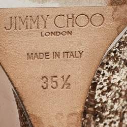 Jimmy Choo Gold Glitter Baxen Wedge Pumps Size 35.5