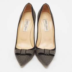 Jimmy Choo Black Suede Embellished Maya Pumps Size 40