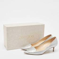 Jimmy Choo Silver Leather Pumps 38