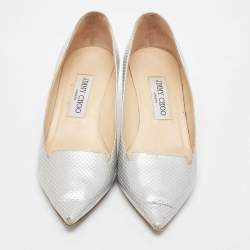 Jimmy Choo Silver Leather Pumps 38