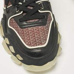 Pre Owned Jimmy Choo Multicolor Leather and Suede Diamond Lace Up Sneakers Size 40