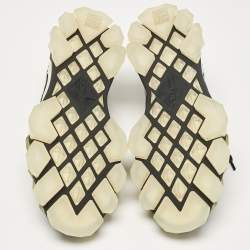 Pre Owned Jimmy Choo Multicolor Leather and Suede Diamond Lace Up Sneakers Size 40