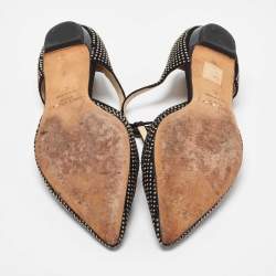 Pre Owned Jimmy Choo Black Suede Studded T Strap Ballet Flats Size 40