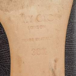 Jimmy Choo Grey Lizard Embossed Leather Pumps Size 38.5