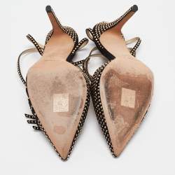 مملوكة مسبقًا Jimmy Choo Black Mesh and Studded Suede Kizzy Pumps Size 38