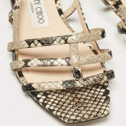 Jimmy Choo Multicolor Python Embossed Leather Slingback Sandals Size 36