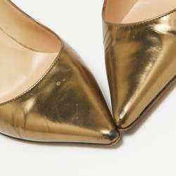 Jimmy Choo Gold Leather Romy Pumps Size 36