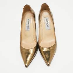 Jimmy Choo Gold Leather Romy Pumps Size 36