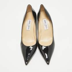 Jimmy Choo Black Patent Leather Romy Pointed Toe Pumps Size 39.5