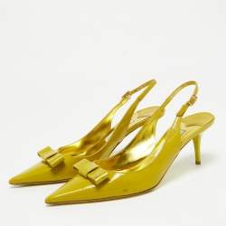 Jimmy Choo Green Patent Leather Slingback Pumps Size 39