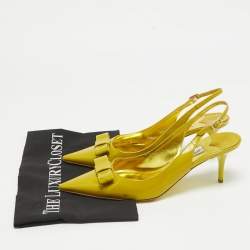 Jimmy Choo Green Patent Leather Slingback Pumps Size 39