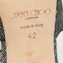 Jimmy Choo Black/Grey Textured Suede Vanessa Pumps Size 42