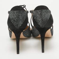Jimmy Choo Black/Grey Textured Suede Vanessa Pumps Size 42