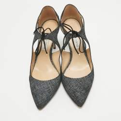Jimmy Choo Black/Grey Textured Suede Vanessa Pumps Size 42