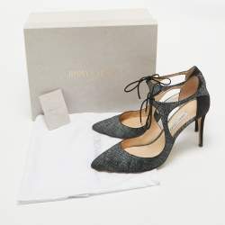 Jimmy Choo Black/Grey Textured Suede Vanessa Pumps Size 42