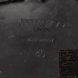 Pre Owned Jimmy Choo Black Leather Cora Combat Boots Size 40