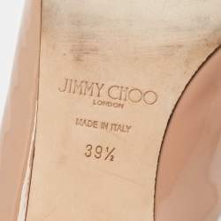 Pre Owned Jimmy Choo Dusty Pink Patent Leather Bing Mules Size 39.5