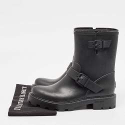 Pre Owned Jimmy Choo Black Rubber Rain Boots Size 40