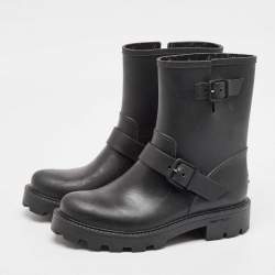 Pre Owned Jimmy Choo Black Rubber Rain Boots Size 40