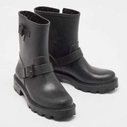 Pre Owned Jimmy Choo Black Rubber Rain Boots Size 40