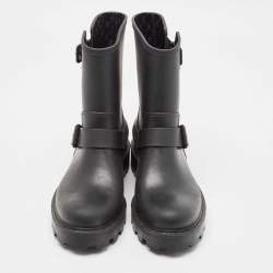 Pre Owned Jimmy Choo Black Rubber Rain Boots Size 40