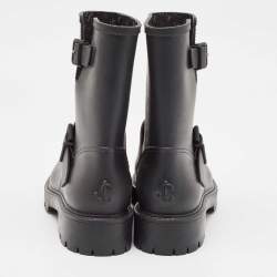 Pre Owned Jimmy Choo Black Rubber Rain Boots Size 40