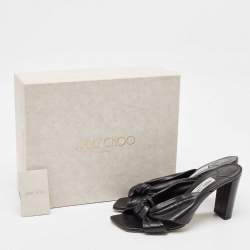 Pre Owned Jimmy Choo Black Leather Slide Sandals 41