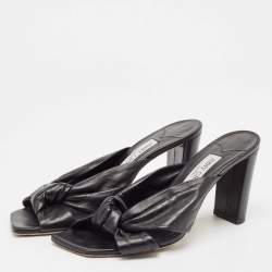 Pre Owned Jimmy Choo Black Leather Slide Sandals 41