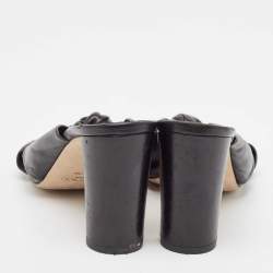Pre Owned Jimmy Choo Black Leather Slide Sandals 41