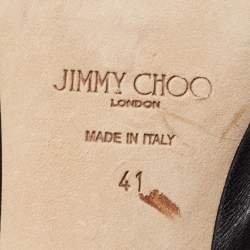Pre Owned Jimmy Choo Black Leather Slide Sandals 41