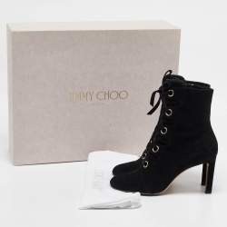 Jimmy Choo Black Suede Blayre 85 Ankle Length Boots 37