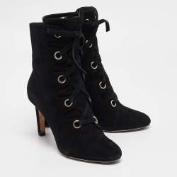 Jimmy Choo Black Suede Blayre 85 Ankle Length Boots 37