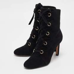 Jimmy Choo Black Suede Blayre 85 Ankle Length Boots 37