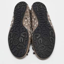 Jimmy Choo Black/Grey Crystal Embellished Leather Weber Ballet Flats Size 38