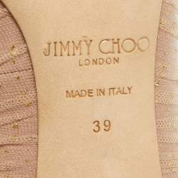 Pre Owned Jimmy Choo Beige Lace and Suede Lavish Pumps Size 39