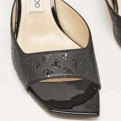 Pre Owned Jimmy Choo Black Leather Zania 65 Slide Sandals Size 41