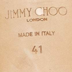 Pre Owned Jimmy Choo Black Satin Embellishment Slide Sandals Size 41