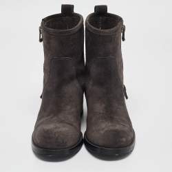 Jimmy Choo Grey Suede Ankle Length Boots Size 35.5