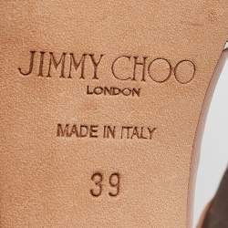 Jimmy Choo Beige/Silver Glitter and Leather Micky Pumps Size 39