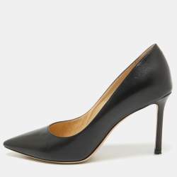 Jimmy Choo Black Leather Romy Pumps Size 38