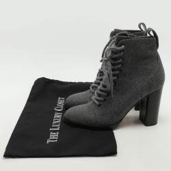 Jimmy Choo Grey Fabric Ankle Length Boots Size 39