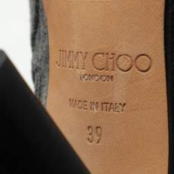 Jimmy Choo Grey Fabric Ankle Length Boots Size 39