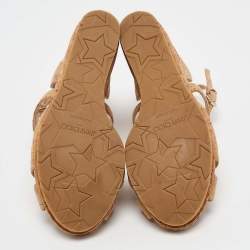 Pre Owned Jimmy Choo Brown Cork Alanah 105 Cork Platform Wedge Sandals Size 38.5
