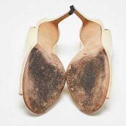 Pre Owned Jimmy Choo Cream Leather Shar Slingback Pumps Size 39