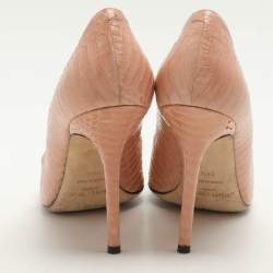 Jimmy Choo Pink Snakeskin Leather Emi Pumps Size 38.5