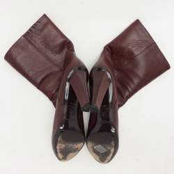 Jimmy Choo Burgundy Leather Ankle Length Boots Size 37.5