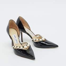 Jimmy Choo Black Patent Leather Aurelie Pumps Size 36.5