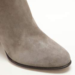Pre Owned Jimmy Choo Grey Suede Harlem Knee Length Boots Size 41.5