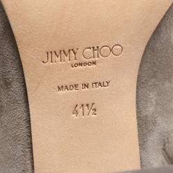 Pre Owned Jimmy Choo Grey Suede Harlem Knee Length Boots Size 41.5